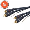 Cablu audio 2x RCA - 2x RCA 1m dublu ecranat cu fir remote, Oem
