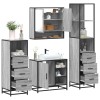 VidaXL Set de mobilier de baie 4 piese Lemn stratificat gri Sonoma 3301298