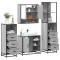 vidaXL Set de mobilier de baie 4 piese Lemn stratificat gri Sonoma 3301298