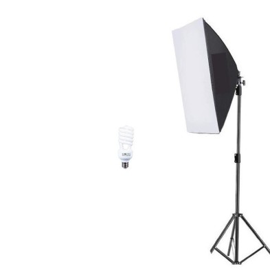 Softbox cu trepied reglabil 200 cm, bec 45W foto
