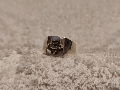 unic INEL argint SPLENDID ornat cu PERLA si TOPAZ manopera EXCEPTIONALA superb foto