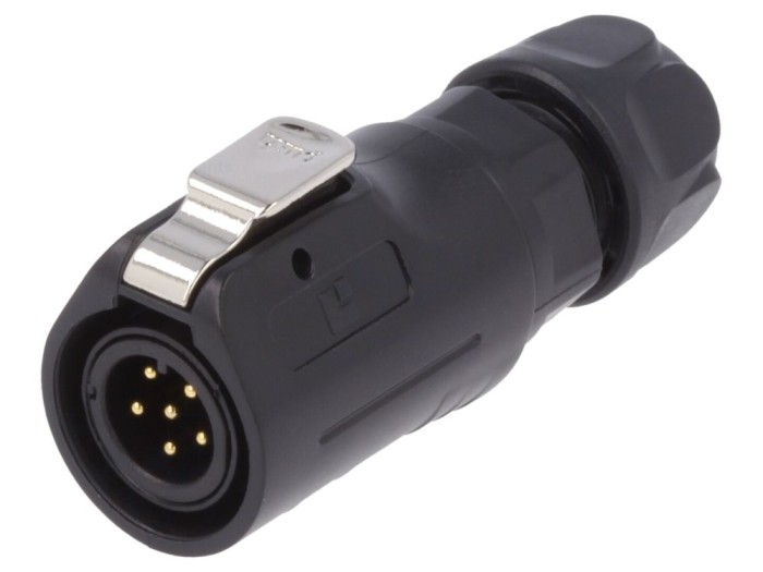 Conector circular mufă 12mm 6 pini aurit