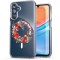 Husa pentru samsung galaxy a15 4g, atasare magnetica, magsafe, pink wreath 18, clear