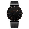 Ceas Barbatesc Geneva Origin Quartz, Cadran Portocaliu-Negru, Curea Neagra, Analogic, 4cm