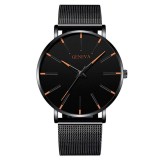 Cumpara ieftin Ceas Barbatesc Geneva Origin Quartz, Cadran Portocaliu-Negru, Curea Neagra, Analogic, 4cm