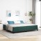 vidaXL Pat boxspring cu saltea Verde &icirc;nchis 200 x 210 cm Catifea 3398764