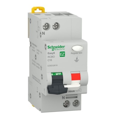 Siguranta automata modulara diferentiala Schneider Electric Easy 9 EZ9D32616, 4.5 kA, 1P+N, 16 A, 30 mA, curba C foto