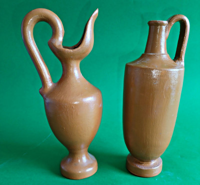 Vase ceramică grecești, două piese 20 cm H foto
