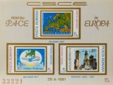 BC381, Romania 1981, colita neperforata pace in Europa
