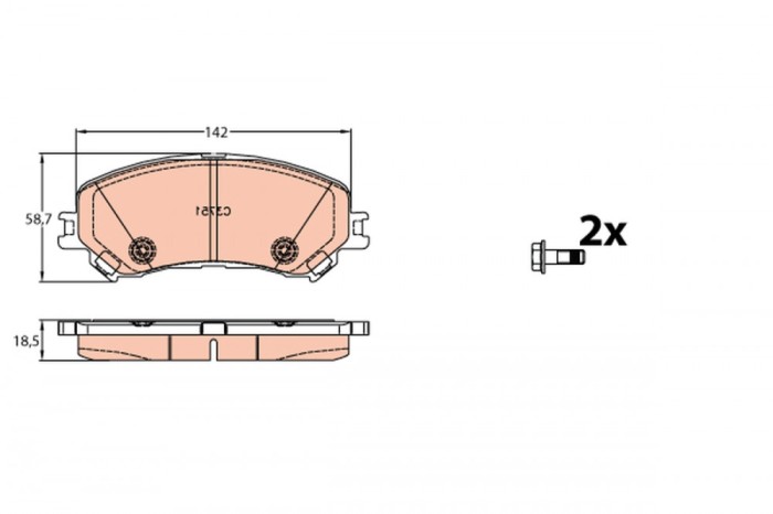 TRW GDB2152 set placute frana,frana disc