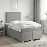 Cumpara ieftin Pat boxspring cu saltea Gri deschis 120 x 200 cm Tesatura