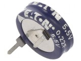 Supercondensator 220mF 5,5VDC &Oslash;11,5x5,2mm 75&Omega;