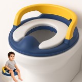 Reductor WC Copii cu Manere Linomag&reg;, Portabil, Antiderapant, 1-8 ani, Pentru majoritatea vaselor de toaleta, Albastru Inchis / Galben