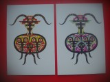 HOPCT 5373 SET 2 CARTI POSTALE -ZODIAC-BERBEC -CHINA -ASIA-NECIRCULATA