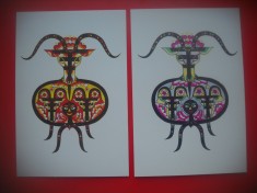 HOPCT 5373 SET 2 CARTI POSTALE -ZODIAC-BERBEC -CHINA -ASIA-NECIRCULATA