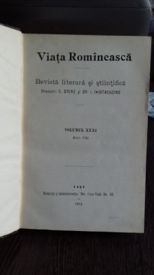 VIATA ROMANEASCA - REVISTA LITERARA SI STIINTIFICA. ANUL VIII, 1913 foto