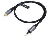 Cablu Toslink 3,5mm Mini Mufă 0,5m Negru PVC, Vention