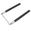 Nunceag Ideallstore Negru Lemn 31cm, Nunchuck Autoaparare, Lant Otel, Kubotan Antrenament