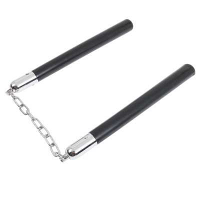Nunceag / nunchucku, lemn, 31 cm, negru foto