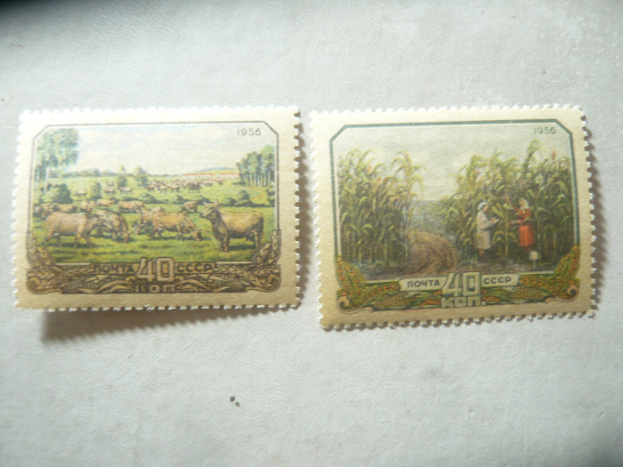 2 Timbre URSS 1956 - Agricultura