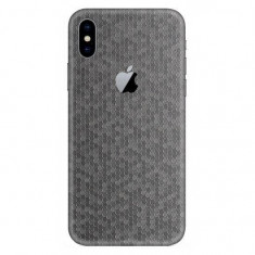 Set Folii Skin Acoperire 360 Compatibile cu Apple iPhone XS (Set 2) - ApcGsm Wraps HoneyComb Gray