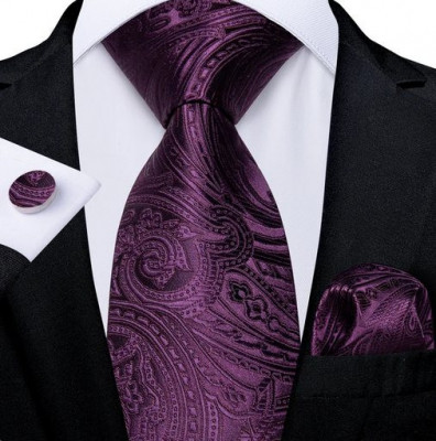 Set cravata + batista + butoni - matase -- model 784 foto