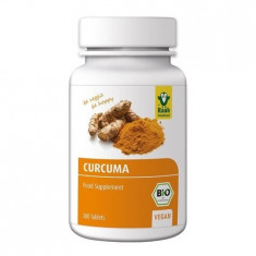 Turmeric (curcuma) bio 300 tablete vegane RAAB, pentru intarirea sistemului imunitar, afectiuni inflamatorii, artrite, artroze, reumatism, sistemul di foto