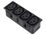 Conector Alimentare AC Splitter 10A 250VAC IEC 60320 C13 F