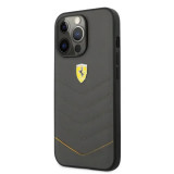 Cumpara ieftin Husa Cover Ferrari Leather Quilted pentru iPhone 13 Pro Dark Grey