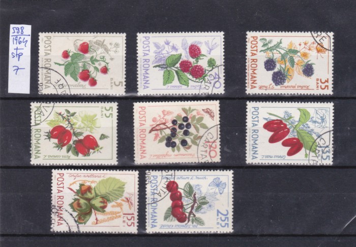 TSV @ - 1964 LP 598 FRUCTE DE PĂDURE, ȘTAMPILAT