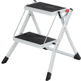 SONGMICS Scara pliabila cu 2 trepte, sarcina 150 kg, otel, 50x60x44 cm, alb si negru Household NewTrend