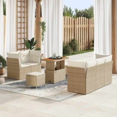 vidaXL Set de canapele pentru grădină 8 pcs Bej poliratan 3361431