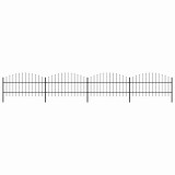 vidaXL Gard de grădină cu v&acirc;rf tip suliță din oțel 714,5 x 100 cm, negru 277715