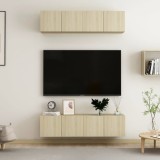 VidaXL Set dulapuri TV, 4 piese, stejar sonoma, 60x30x30 cm, PAL