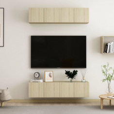 vidaXL Set dulapuri TV, 4 piese, stejar sonoma, 60x30x30 cm, PAL