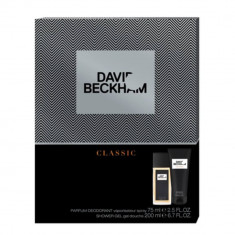 Set Cadou pentru Barbati David Beckham Classic, Deodorant Natural Spray 75 ml si Gel de Dus 200 ml, Set Ingrijire, Set Cadou pentru Barbati, Cadou Bar