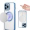 Huse silicon cu incarcare magetica wireless pentru Iphone 12 Pro Albastru