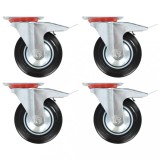 Cumpara ieftin Roți pivotante cu fr&acirc;ne duble, 4 buc., 160 mm