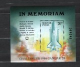 UNGARIA 1986 - COSMOS. IN MEMORIAM CHALLENGER. COLITA NESTAMPILATA, AE4, Nestampilat