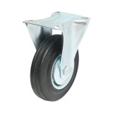 Roata fixa industriala 125x33 mm, cauciuc plin, placa otel, 95 kg