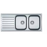 Chiuveta bucatarie inox Franke SKX 621 ST, dreptunghiulara, 2 cuva si picurator pe partea stanga, 116x50x14 cm, adancime cuva 14 cm, Inox lucios