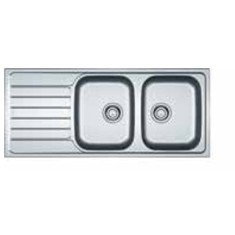 Chiuveta bucatarie inox Franke SKX 621 ST, dreptunghiulara, 2 cuva si picurator pe partea stanga, 116x50x14 cm, adancime cuva 14 cm, Inox lucios