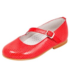 Pantofi fete Leon Shoes Okab, linares rojo, 28