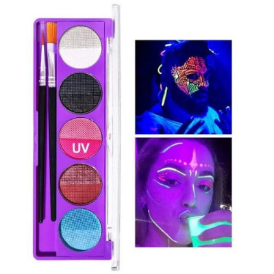 Paleta Machiaj Fata si Corp, Handaiyan, UV Neon, Paint Dream Kit, 10 Culori, 02 foto