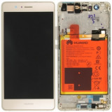 Huawei P9 Lite (VNS-L21, VNS-L31) Capac frontal al modulului de afișare + LCD + digitizer + baterie aurie 02350TMS
