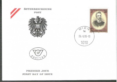 Austria &amp;Ouml;sterreich 1995 Josef Loschmidt FDC K.206 foto