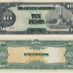 1943 , 10 pesos ( P-111a ) - Filipine - stare XF