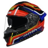 Casca moto integrala SMK Titan Carbon Razor albastru/portocaliu/galben marime M
