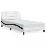 Cumpara ieftin Cadru de pat fara saltea Hvar alb si negru 100x200cm piele artificiala