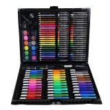 Set de pictura si desen pentru copii WePro Store, 150 piese, creioane colorate, acuarele, carioci, Negru